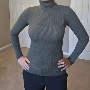 Express Olive Green Turtleneck Sweater